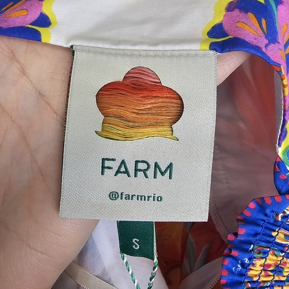 New FARM RioVivid Garden Off White Mini Dress Size S - Picture 10 of 11